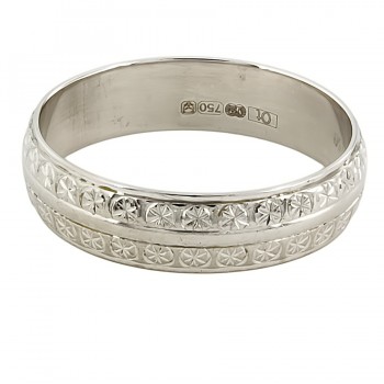 18ct white gold 3.6g Wedding Ring size O